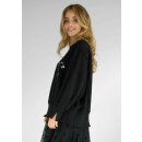 MISS GOODLIFE - Roundneck Sweater wide Peace Paillette - schwarz