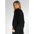 MISS GOODLIFE - Roundneck Sweater wide Peace Paillette - schwarz