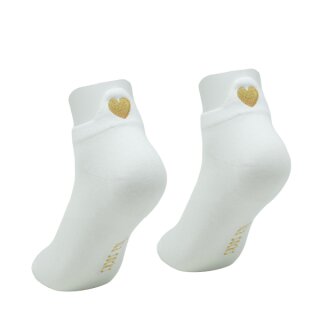 Sneakersöckchen weiß mit goldenem Herz