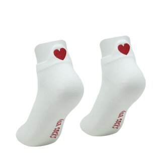 Sneakersöckchen weiß mit rotem Herz