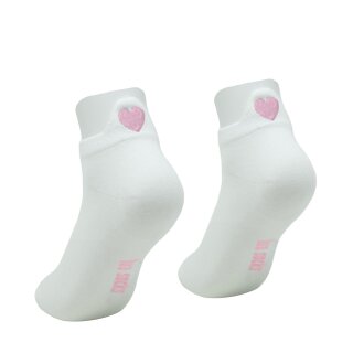 Sneakersöckchen weiß mit rosa Herz