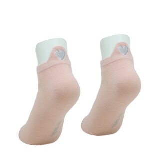 Sneakersöckchen rosa mit silberfarbenem Herz