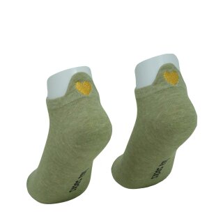 Sneakersöckchen oliv mit goldenem Herz