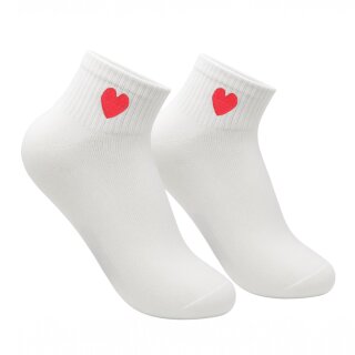 Love socks weiß mit neonpinkem Herz
