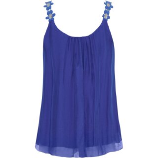 Top mit Blumen-Detail - Royal Blue