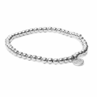 biba Armband Metall silber Perlen 4 mm