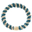KKNEKKI Haargummi - Light Petrol Beige Glitter Stripe
