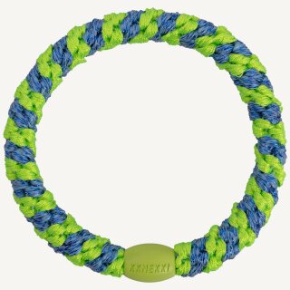 KKNEKKI Haargummi - Stripe Lime Green Ocean Glitter