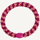 KKNEKKI Haargummi - Stripe Faded Rose Electric Pink Glitter