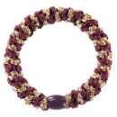 KKNEKKI Haargummi - Bordeaux Cognac Glitter Stripe