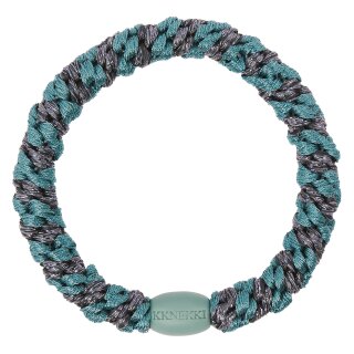 KKNEKKI Haargummi - Teal Steel Grey Glitter